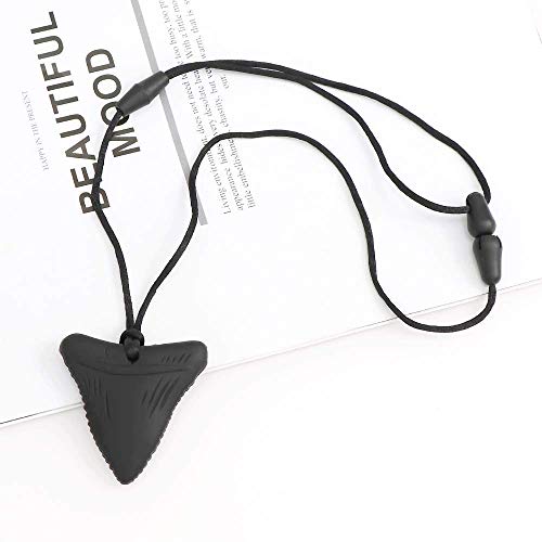 LINGSFIRE Collar de Mordedor, 4 Piezas Collar para Masticar dientes de tiburón para niños Silicona Natural Collar de Masticación, para Bebés Niños Collares Autismo Juguetes Juguetes de dentición