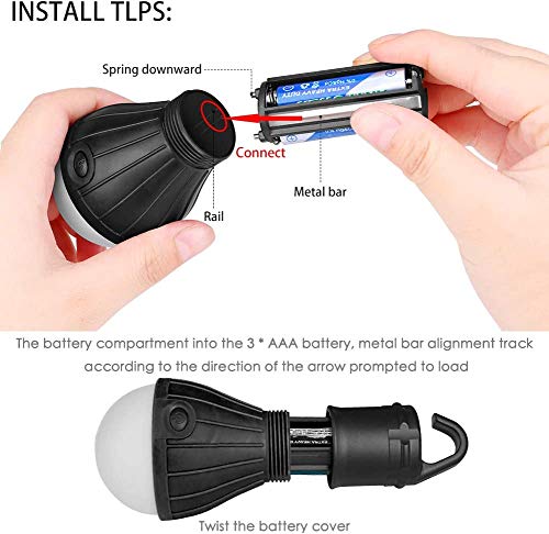 Linkax Lámpara Camping LED,Linterna para Camping,[3 Unidades] Portátil Bombilla Tienda de Camping,Luz Camping para Emergencias, Senderismo,Pesca y Otros Actividades al Aire Libre