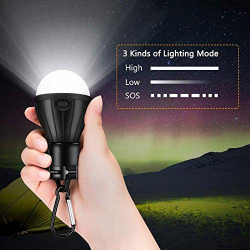 Linkax Lámpara Camping LED,Linterna para Camping,[3 Unidades] Portátil Bombilla Tienda de Camping,Luz Camping para Emergencias, Senderismo,Pesca y Otros Actividades al Aire Libre
