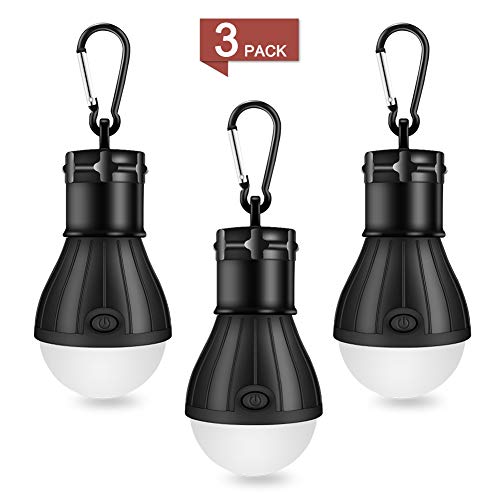Linkax Lámpara Camping LED,Linterna para Camping,[3 Unidades] Portátil Bombilla Tienda de Camping,Luz Camping para Emergencias, Senderismo,Pesca y Otros Actividades al Aire Libre