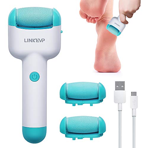 Linkevp Lima de pie eléctrica para eliminar callos y callos de piel dura de herramientas para el cuidado de los pies raspador de huevo piedra pómez agrietada para talones muertos recargable