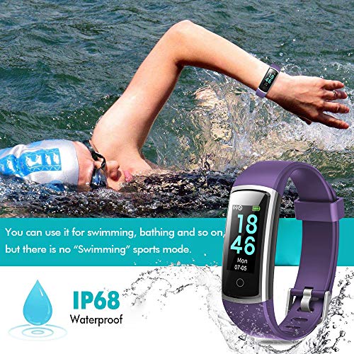 Lintelek Pulsera Actividad, Reloj Inteligente con Medidor de Ritmo Cardíaco Presión Arterial, Reloj Deportivo Compatible a Android y iOS para Hombre Mujer Niño