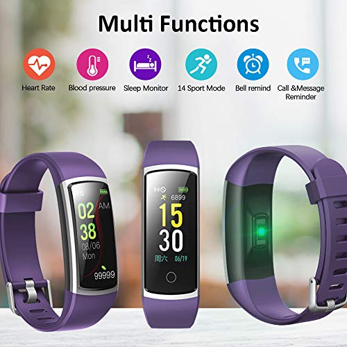 Lintelek Pulsera Actividad, Reloj Inteligente con Medidor de Ritmo Cardíaco Presión Arterial, Reloj Deportivo Compatible a Android y iOS para Hombre Mujer Niño