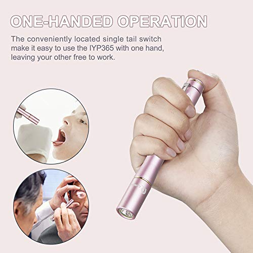 Linterna de diagnóstico profesional LED de Lumintop, con luz blanca Nichia, resistente a los golpes, de aluminio, 3 modos para enfermeros, médico, 2 pilas AAA, NICHIA Pink, 0