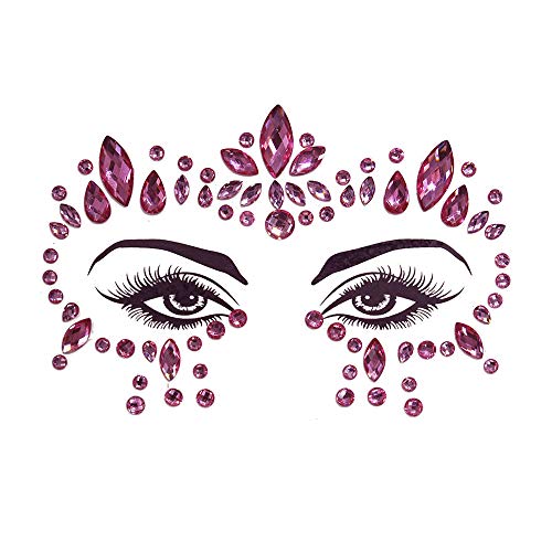 LINVINC Gemas Faciales - Pegatinas de Joyas Faciales Tatuaje temporal Cara Cejas Pegatinas corporales para la fiesta del festival,YT-59