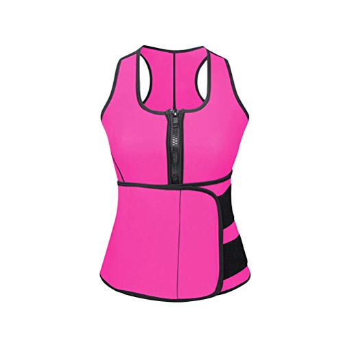 LIOOBO Chaleco Adelgazante para Sauna Entrenamiento Sudoración para Mujeres (Rosa roja)
