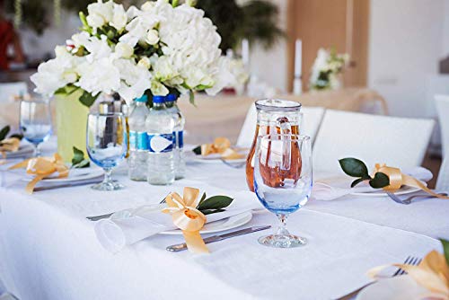 LIS HOME Rectángulo Mantel Floral Botánico Rosa Flores de Loto para cosméticos Naturales Cuidado de la Salud y Productos de Ayurveda Centro de Yoga Mejor Mantel Blanco