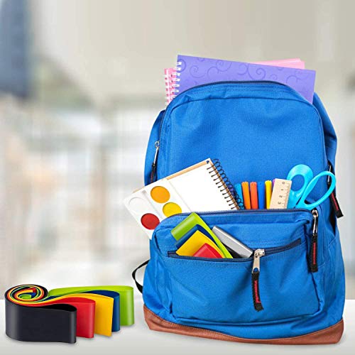 LITSPOT Fitness Elastics, [Set de 5] Resistance Elastics Elastic Band Bandas de látex Natural con Instrucciones para Hacer Ejercicio en Italiano y Bolsa de Transporte para Crossfit, Yoga, Pilates