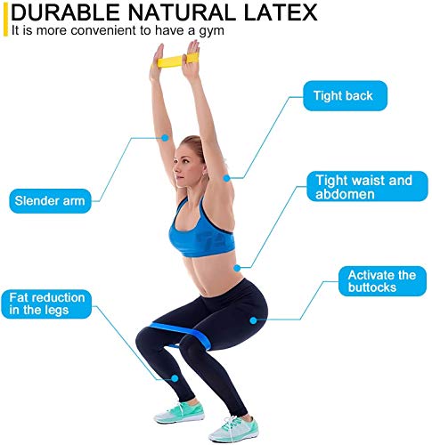 LITSPOT Fitness Elastics, [Set de 5] Resistance Elastics Elastic Band Bandas de látex Natural con Instrucciones para Hacer Ejercicio en Italiano y Bolsa de Transporte para Crossfit, Yoga, Pilates