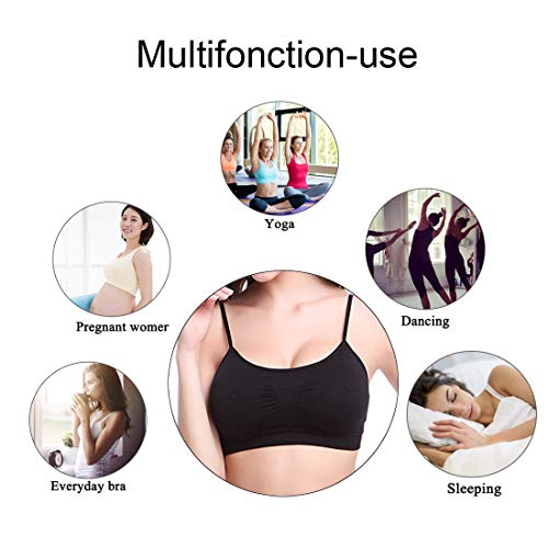 Litthing Sujetador Invisible Slim Fit sin Anillo de Acero Chaleco para Mujer la Combinación de Ropa Interior Femenina (Negro + Blanco, 2XL)