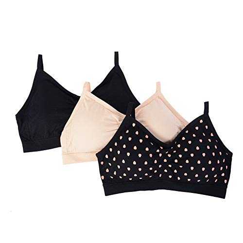 Litthing Sujetador Invisible Slim Fit sin Anillo de Acero Chaleco para Mujer la Combinación de Ropa Interior Femenina (Negro + Carne + Corazón, XL)