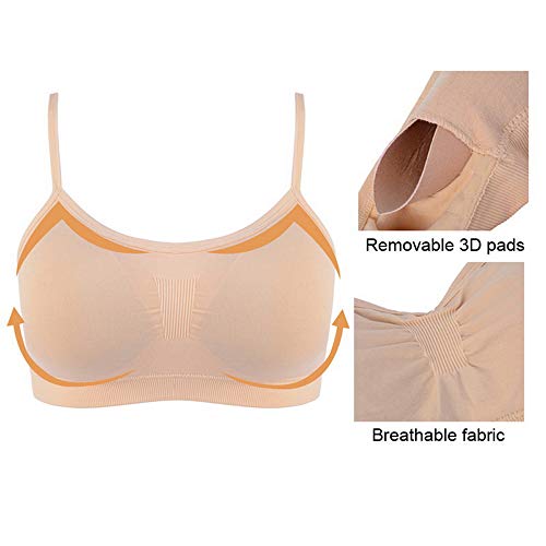 Litthing Sujetador Invisible Slim Fit sin Anillo de Acero Chaleco para Mujer la Combinación de Ropa Interior Femenina (Negro + Carne + Corazón, XL)