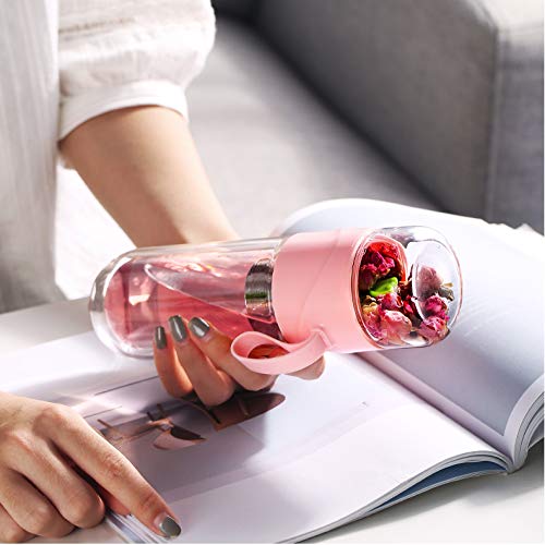 Little ants Teiere - Taza infusora de té con Filtro, 320 ml, Taza de té con infusor, Taza de té de Flor y Frutas, infusor de Frutas, de Cristal sin BPA