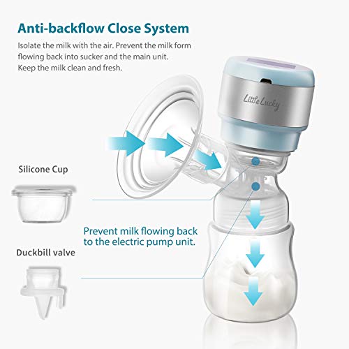 Little Lucky - Bombas de leche materna eléctricas portátiles sin cables para viaje, receptor de leche materna con USB, recargable, funciona con pilas, extractor de leche materna