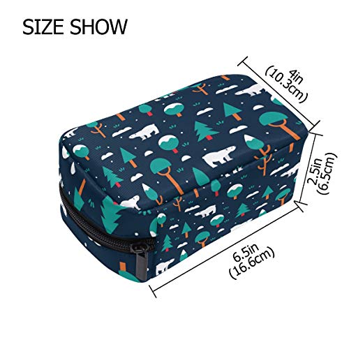 LIUBT - Neceser de viaje con diseño de oso polar, organizador multifunción para mujer