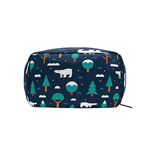 LIUBT - Neceser de viaje con diseño de oso polar, organizador multifunción para mujer