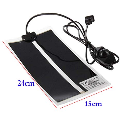 Liuer 2PCS Manta Termica Reptiles Ajustable Reptil Heat Mat con Control De Temperatura Reptiles-Estera de Calefacción para Reptiles,Tortugas,Serpientes,Lagarto,Gecko,Araña (7W)
