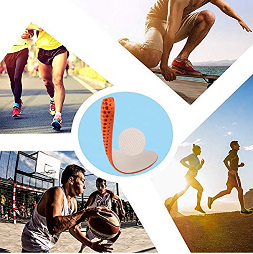 Liuer Plantillas elevadoras de altura 2 Pares Plantillas Elevadora Aumenta Altura Plantillas Alzas De Zapato Invisibles Aumentar Plantilla 2.5CM para Ayudar a Reducir el Dolor en el Talón (EU 41-45)