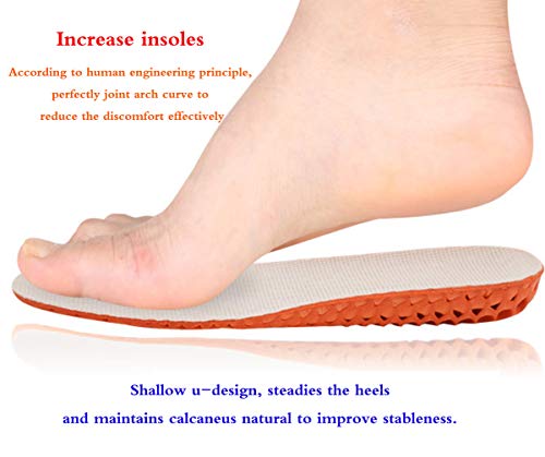 Liuer Plantillas elevadoras de altura 2 Pares Plantillas Elevadora Aumenta Altura Plantillas Alzas De Zapato Invisibles Aumentar Plantilla 2.5CM para Ayudar a Reducir el Dolor en el Talón (EU 41-45)
