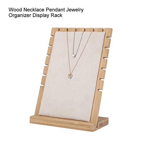 Liukouu Sostenedor de la joyería, decoración casera de Madera Respetuoso del Medio Ambiente Duradero extraíble Soporte de la joyería Estante, para Collar Pulsera para Pendiente(Beige)