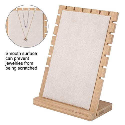 Liukouu Sostenedor de la joyería, decoración casera de Madera Respetuoso del Medio Ambiente Duradero extraíble Soporte de la joyería Estante, para Collar Pulsera para Pendiente(Beige)