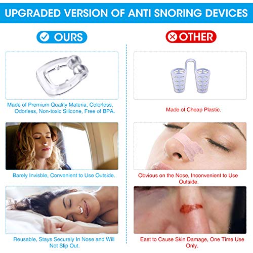 LIUMY Dispositivos Anti Ronquidos，4 PCS Dispositivos Antirronquidos Magnético Clip anti ronquidos soluciones，Dilatador nasal con imanes para una cómoda congestión para dormir (transparente)