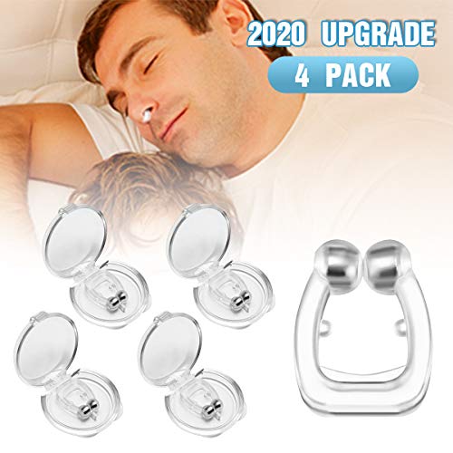 LIUMY Dispositivos Anti Ronquidos，4 PCS Dispositivos Antirronquidos Magnético Clip anti ronquidos soluciones，Dilatador nasal con imanes para una cómoda congestión para dormir (transparente)