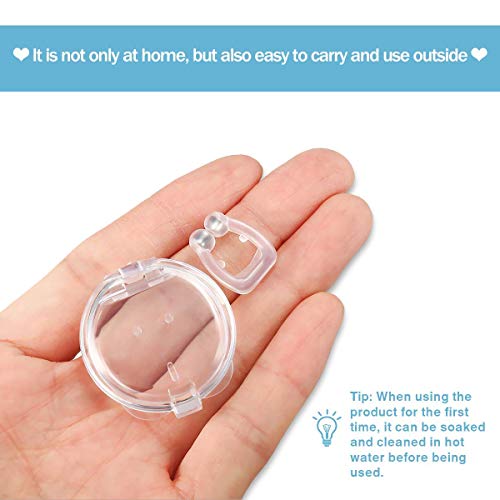 LIUMY Dispositivos Anti Ronquidos，4 PCS Dispositivos Antirronquidos Magnético Clip anti ronquidos soluciones，Dilatador nasal con imanes para una cómoda congestión para dormir (transparente)