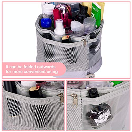 LIVACASA Neceseres para Maquillaje Mujeres con Cordones Elásticos Bolsas de Aseo Cosméticos con Asa 1 Bolsa de PVC Extraíble Ligero Verde