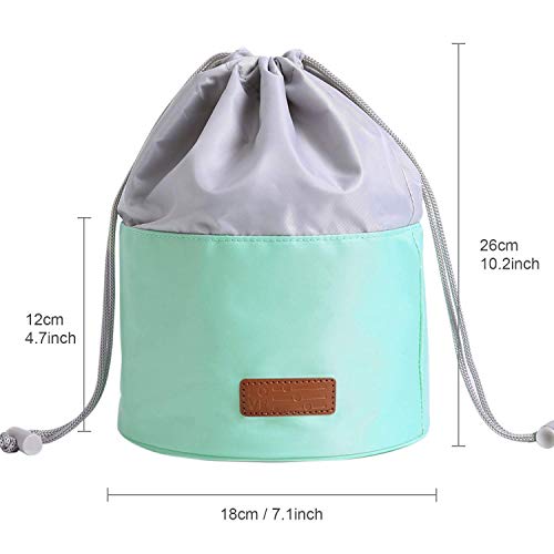 LIVACASA Neceseres para Maquillaje Mujeres con Cordones Elásticos Bolsas de Aseo Cosméticos con Asa 1 Bolsa de PVC Extraíble Ligero Verde
