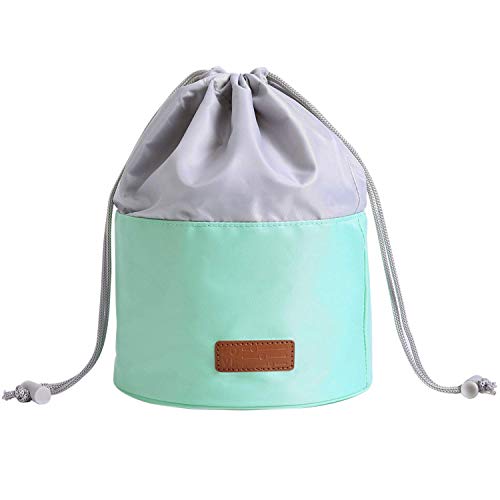 LIVACASA Neceseres para Maquillaje Mujeres con Cordones Elásticos Bolsas de Aseo Cosméticos con Asa 1 Bolsa de PVC Extraíble Ligero Verde
