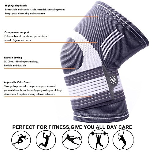 liveup Rodillera para deportes, con sujeción Unibody, para lesiones de rodilla, artritis, ruptura del LCA y menisco, tanto para hombres como mujeres LS5676, medium