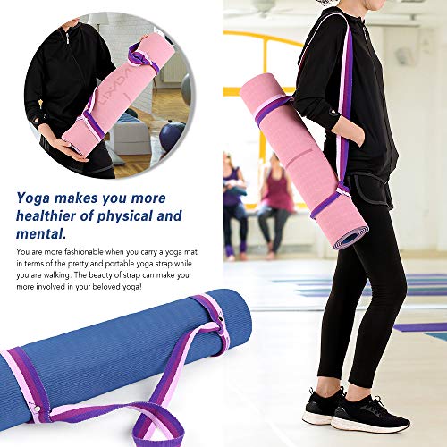 Lixada Esterilla de Yoga Antideslizante TPE Insípido con Línea de Posición Correa y Bolsa para Pilates Fitness Culturismo 183 * 61 * 0.6cm