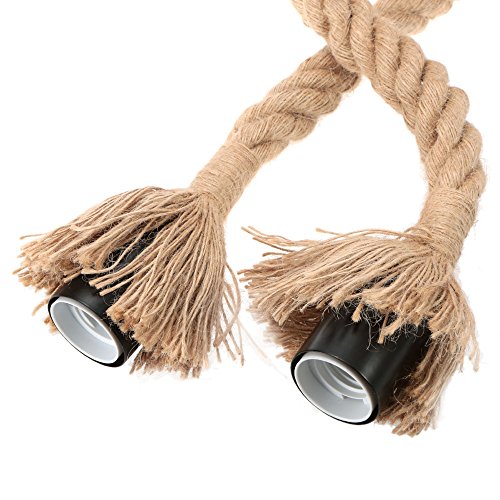 Lixada - Lámpara de techo colgante con doble cabezal, estilo vintage retro industrial para restaurante, bar o café, bombillas no incluidas