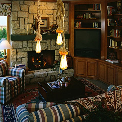 Lixada - Lámpara de techo colgante con doble cabezal, estilo vintage retro industrial para restaurante, bar o café, bombillas no incluidas