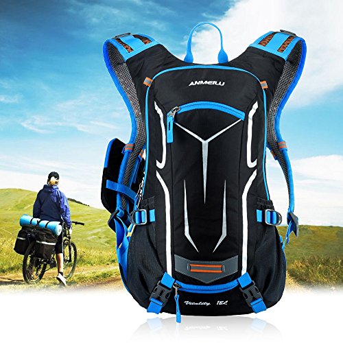 Lixada Mochila de Ciclismo Impermeable 18L Unisexo Respirable Ultraligero con Cubierta de Lluvia Mochila de Hombro Para Ciclismo Montañismo Viajes