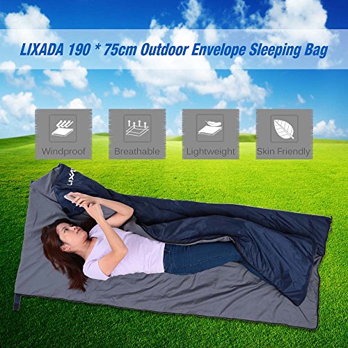 Lixada Saco de Dormir Ultraligero Compresible Multifuncional Saco de Dormir Rectangular 190 * 75cm 680g