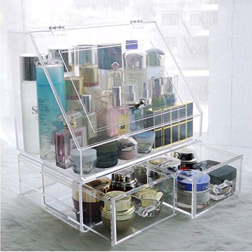 LJJOZ Maquillaje Bolsa Caja De Almacenamiento De Cosméticos De Gran Capacidad Tipo Cajón A Prueba De Polvo Acrílico Transparente con Tapa (Size : C)
