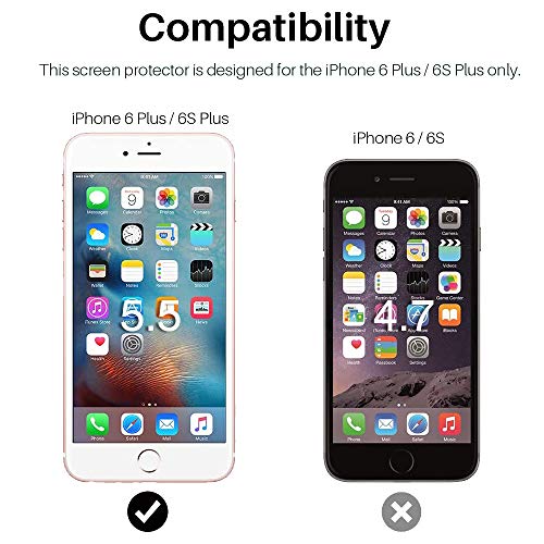 LϟK 3 Pack Protector de Pantalla para iPhone 6 Plus / iPhone 6S Plus, Cristal Vidrio Templado Premium [Dureza 9H] [Funda Compatible] [Anti-Arañazos] [Sin Burbujas] [Kit Fácil de Instalar]