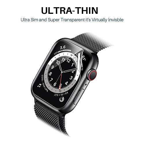 LϟK 6 Pack Protector de Pantalla para Apple Watch 44mm Series 6/5/4/SE y 42mm Series 1/2/3, HD Película de TPU Flexible [Sin Burbujas] [Funda Compatible] [Sin Bordes elevados] [Instalación Fácil]