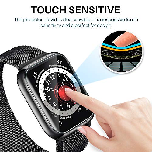 LϟK 6 Pack Protector de Pantalla para Apple Watch 44mm Series 6/5/4/SE y 42mm Series 1/2/3, HD Película de TPU Flexible [Sin Burbujas] [Funda Compatible] [Sin Bordes elevados] [Instalación Fácil]