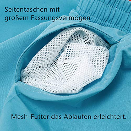 LK LEKUNI Bañador Hombre Pantalones de Playa con Forro con Cordón Traje de Baño Pantalón Ceñido_Rojo_XL