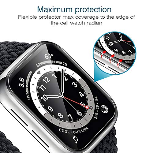 LK Protector de Pantalla Compatible con Apple Watch 44mm / 42mm Series 5/4, [6 Pack] [TPU-Film] [Adsorcion anhidra] HD Suave Protector Compatible con Apple Watch Series 6/ SE/ 5/4 44mm,LK-X-72