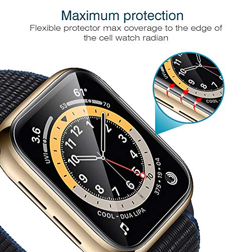 LK Protector de Pantalla Compatible con Apple Watch Series 6/SE/5/4 40mm/38mm, [6 Piezas] [TPU-Film] [Adsorcion anhidra] HD Soft Protector Compatible con Apple Watch 40mm/38mm Pantalla,LK-X-76