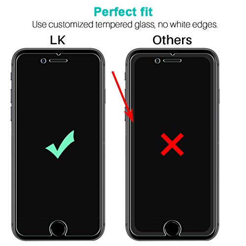LK Protector de Pantalla para iPhone SE 2020 / iPhone SE2 Cristal Templado, [4 Pack] [9H Dureza] [Equipado con Marco de posicionamiento] [Resistente a Arañazos] Vidrio Templado Screen Protector