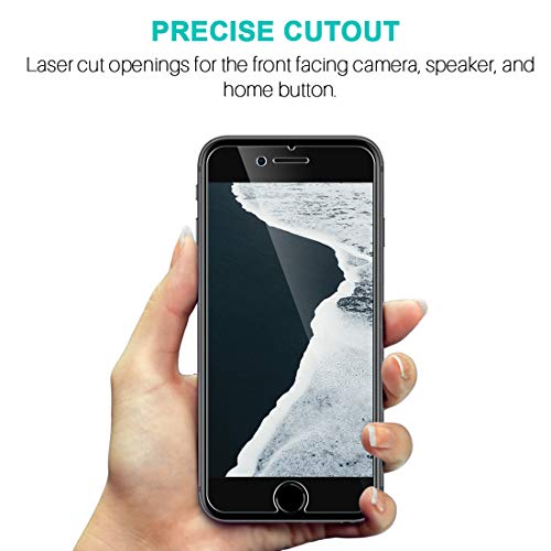 LK Protector de Pantalla para iPhone SE 2020 / iPhone SE2 Cristal Templado, [4 Pack] [9H Dureza] [Equipado con Marco de posicionamiento] [Resistente a Arañazos] Vidrio Templado Screen Protector