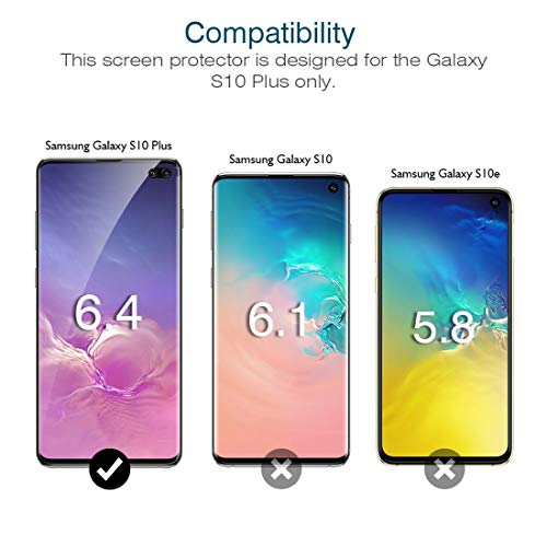 LK Protector de Pantalla para Samsung Galaxy S10 Plus Protector Pantalla, [2 Piezas] [Alta Definición y Sensibilidad] [Cobertura [Burbujas], LK-X-22