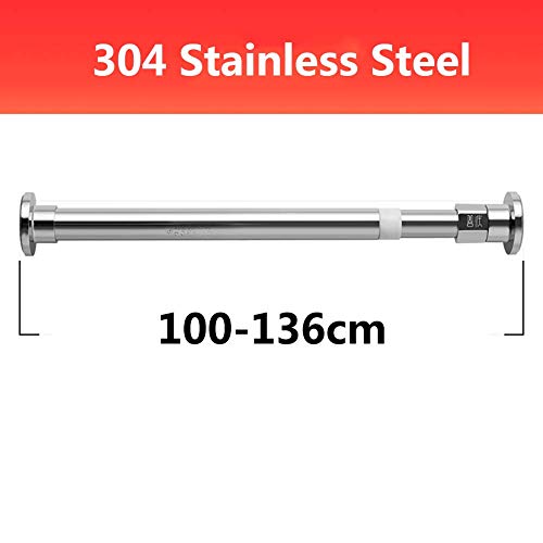 LKJH Barra de Cortina de tensión de Ducha, sin perforación Poste de Resorte Extensible Inoxidable para baño Balcón Cocina Ventana Puerta Armario-a 100-136cm (39-54cm)