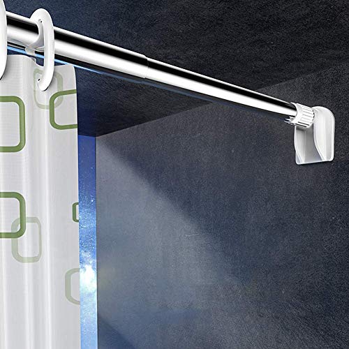 LKJH Barra de Cortina telescópica sin Taladro, Ducha Antideslizante Poste de tensión fácil de Instalar para el Dormitorio Armario con Ventana panorámica Baño-b 68-120 cm (27-47 Pulgadas)