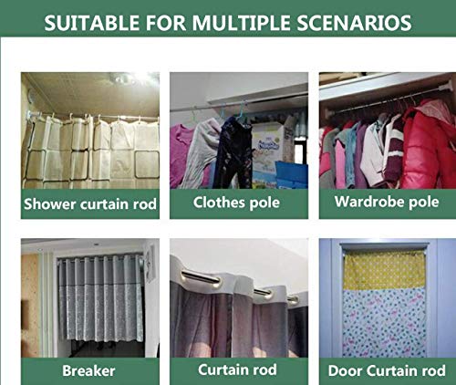 LKJH Barra de Cortina telescópica sin Taladro, Espesar Poste de tensión Inoxidable para Ducha baño Cocina Dormitorio Armario Percha-a 130-240 cm (51-94 Pulgadas)
